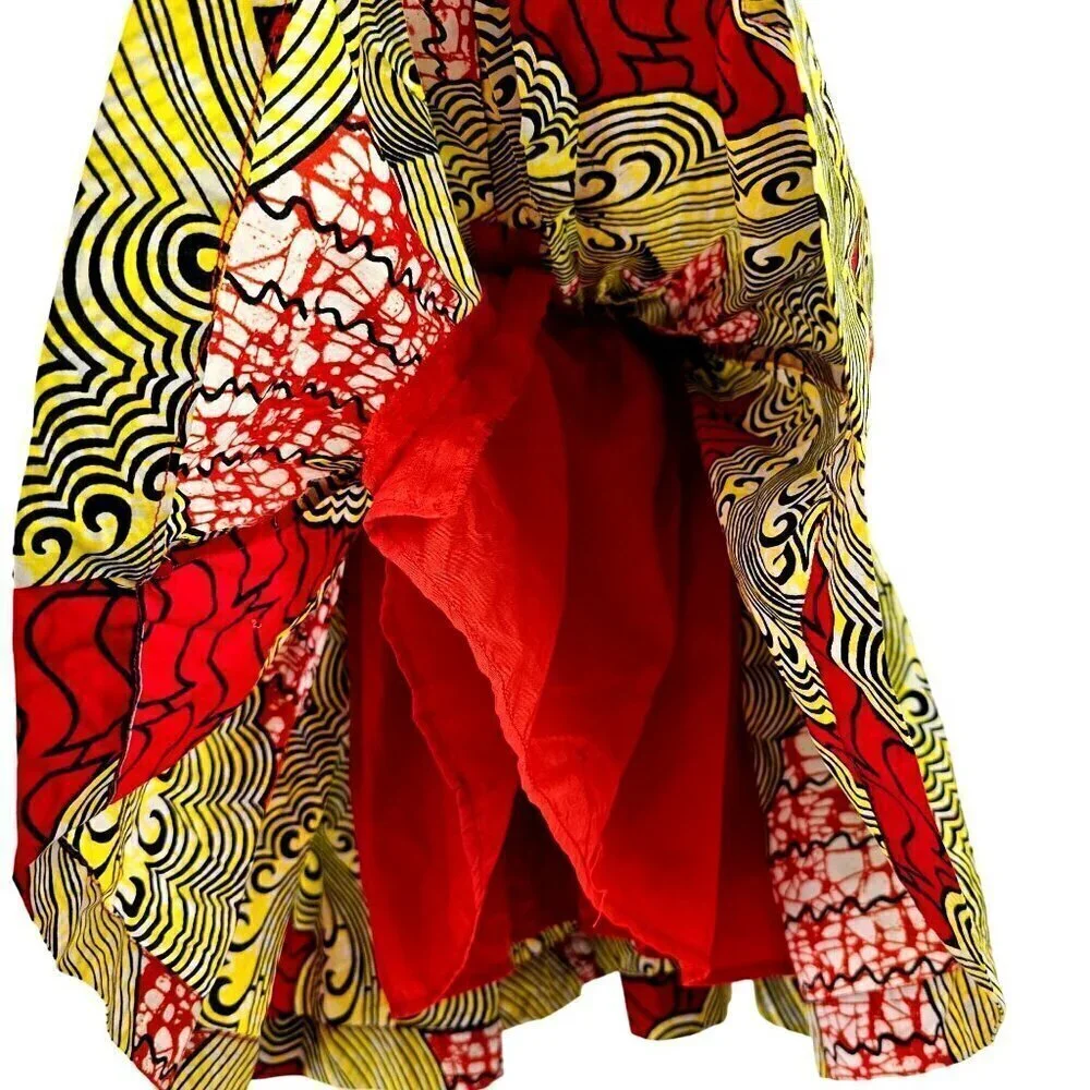 Handmade African Pattern Party Dress Girls 4 Sleeveless Colorful Sequined